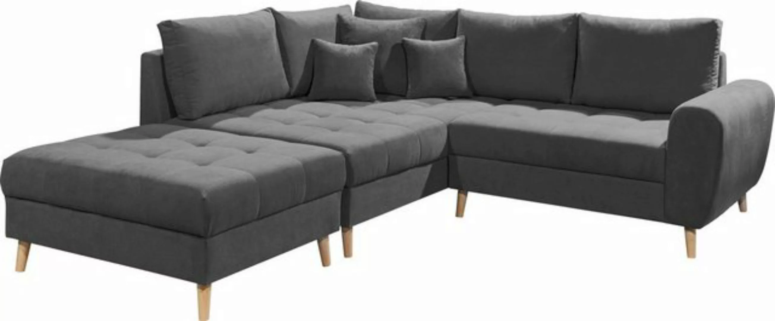 ED EXCITING DESIGN Ecksofa "Alice L-Form", (Set), mit Hocker, Rückenkissen, günstig online kaufen