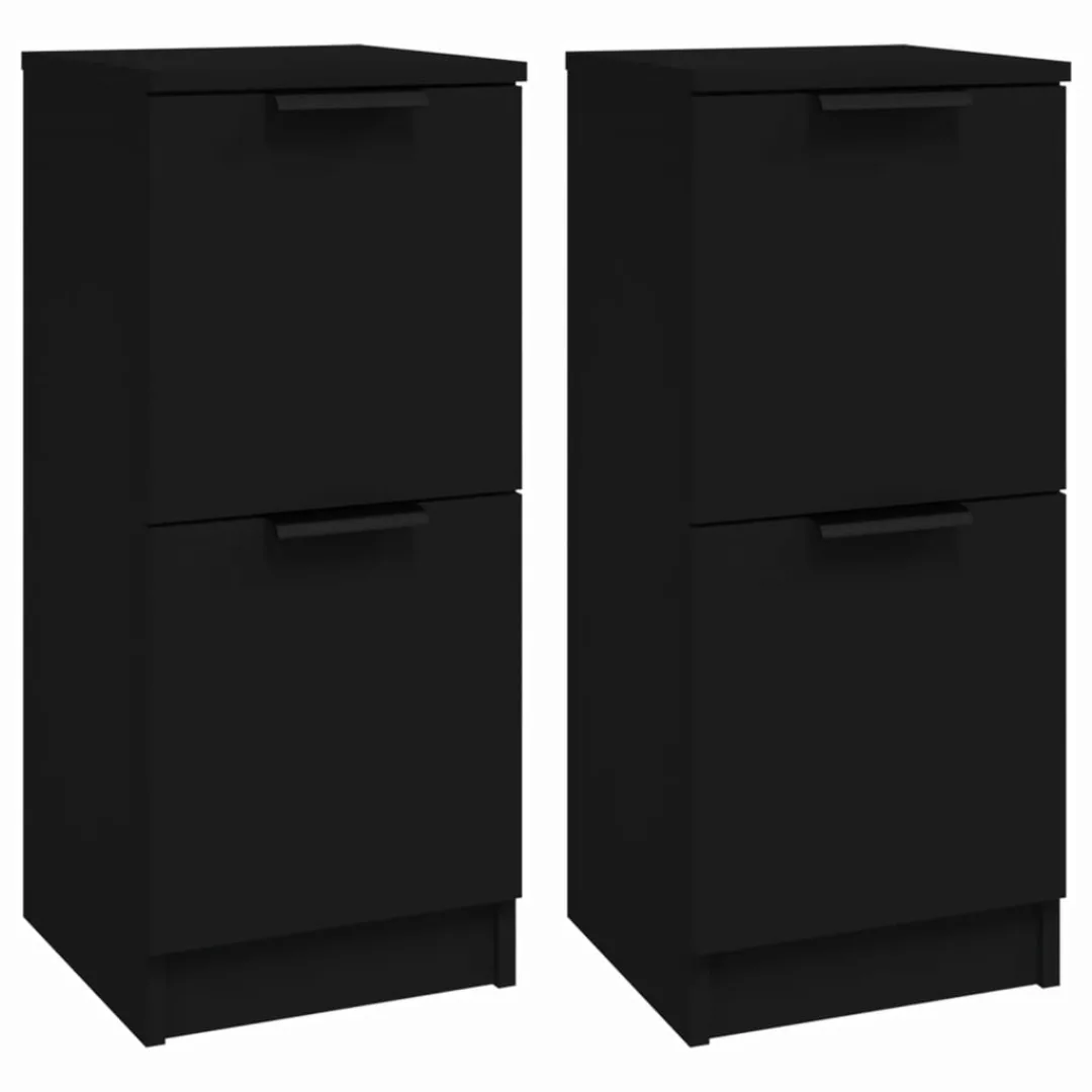 Vidaxl Sideboards 2 Stk. Schwarz 30x30x70 Cm Holzwerkstoff günstig online kaufen