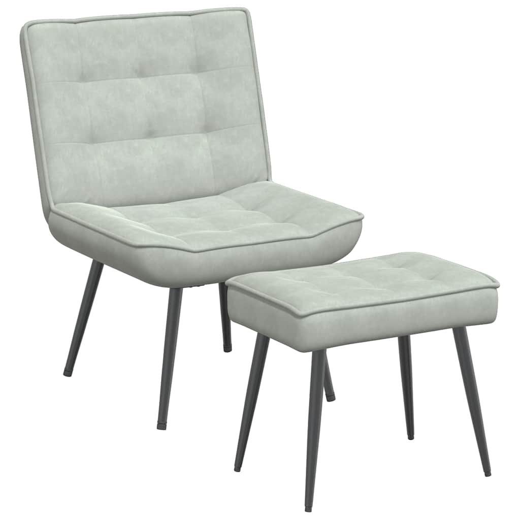 vidaXL Relaxsessel Relaxsessel mit Hocker Hellgrau günstig online kaufen
