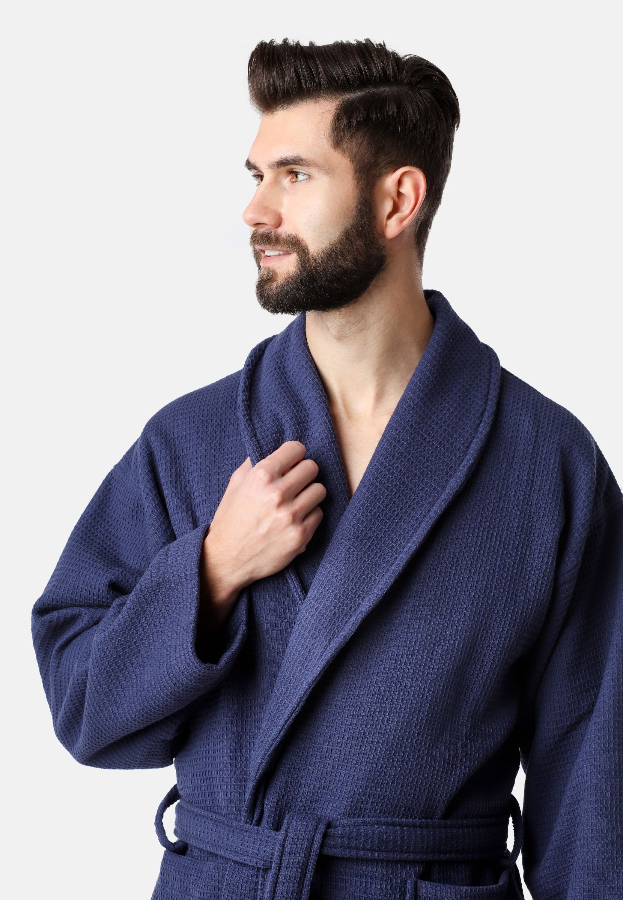 Ladeheid Bademantel Herren Bademantel - Waffelpiqué günstig online kaufen
