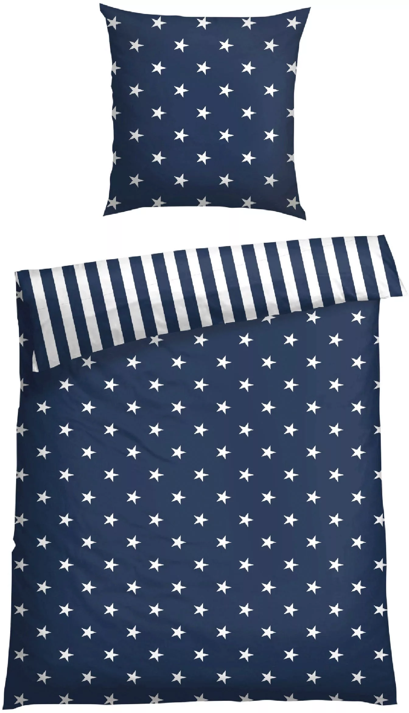 Schiesser Wendebettwäsche »Stars & Stripes aus weicher Baumwolle mit Sterne günstig online kaufen
