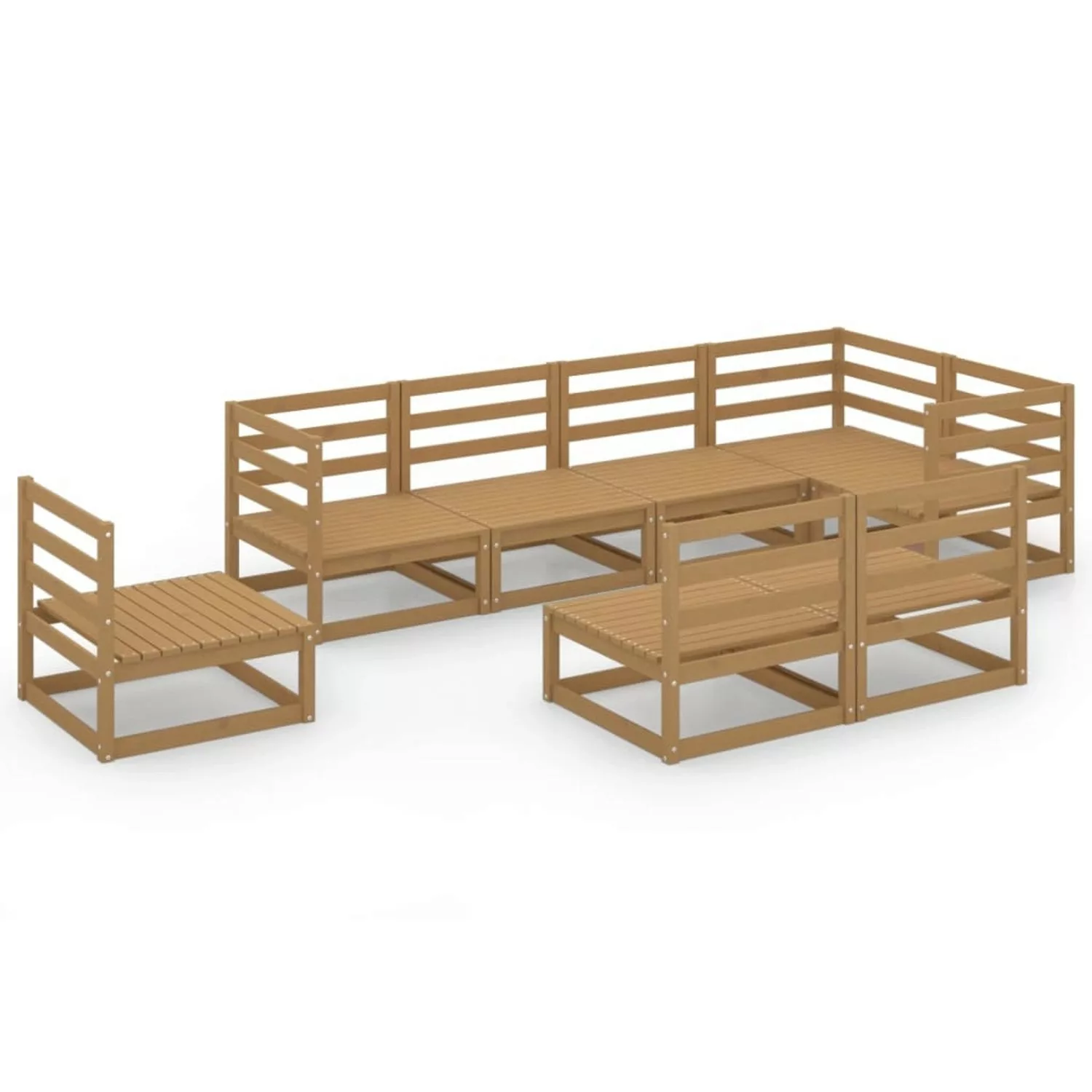 vidaXL 8-tlg Garten-Lounge-Set Honigbraun Massivholz Kiefer Modell 15 günstig online kaufen