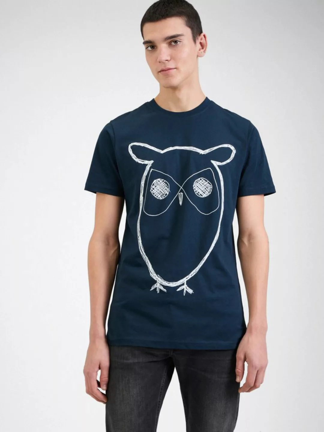 KnowledgeCotton Apparel T-Shirt Big Owl (1-tlg) günstig online kaufen