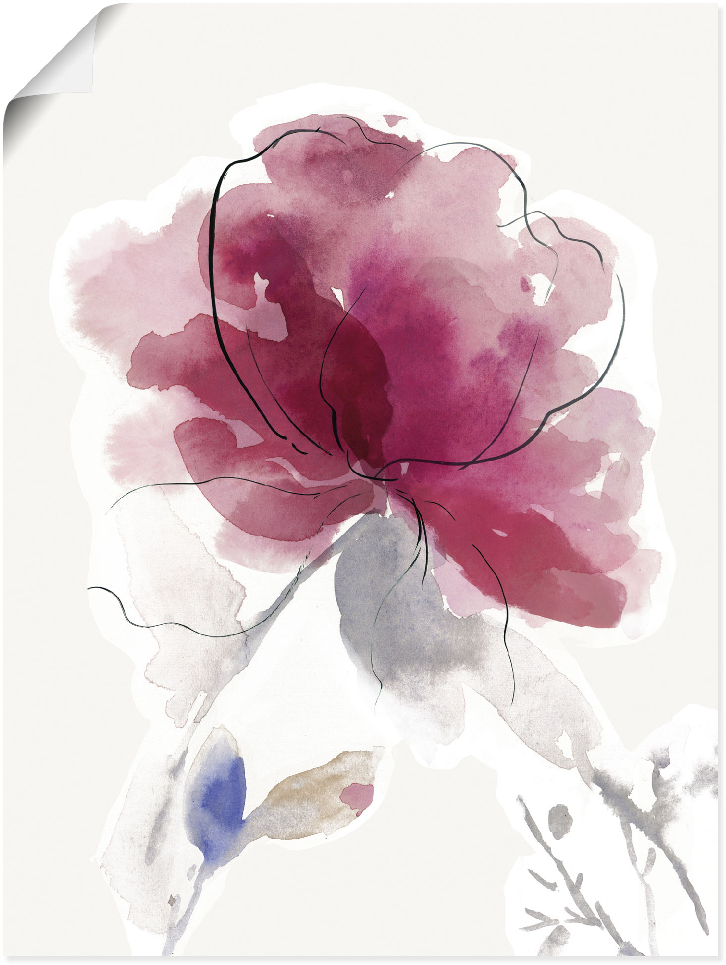 Artland Wandbild "Rosige Blüte II.", Blumenbilder, (1 St.), als Alubild, Ou günstig online kaufen