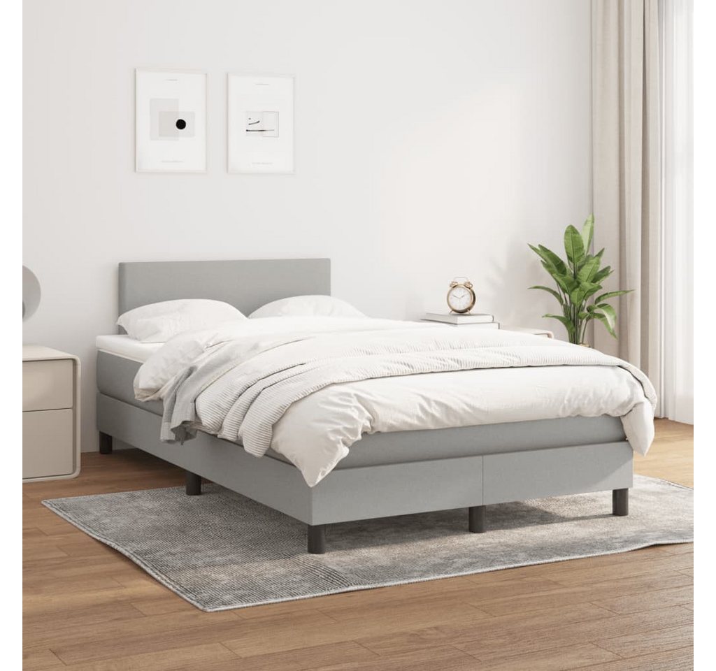 vidaXL Boxspringbett Boxspringbett mit Matratze Taupe 120x200 cm Stoff Bett günstig online kaufen