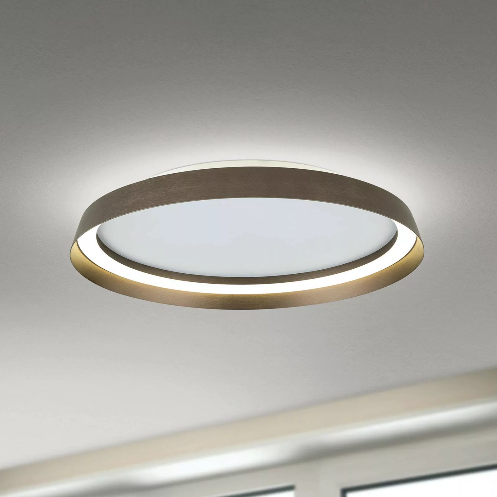 LED-Deckenlampe Manta, Ø 45 cm, alu/bronze, Alu, up/down günstig online kaufen