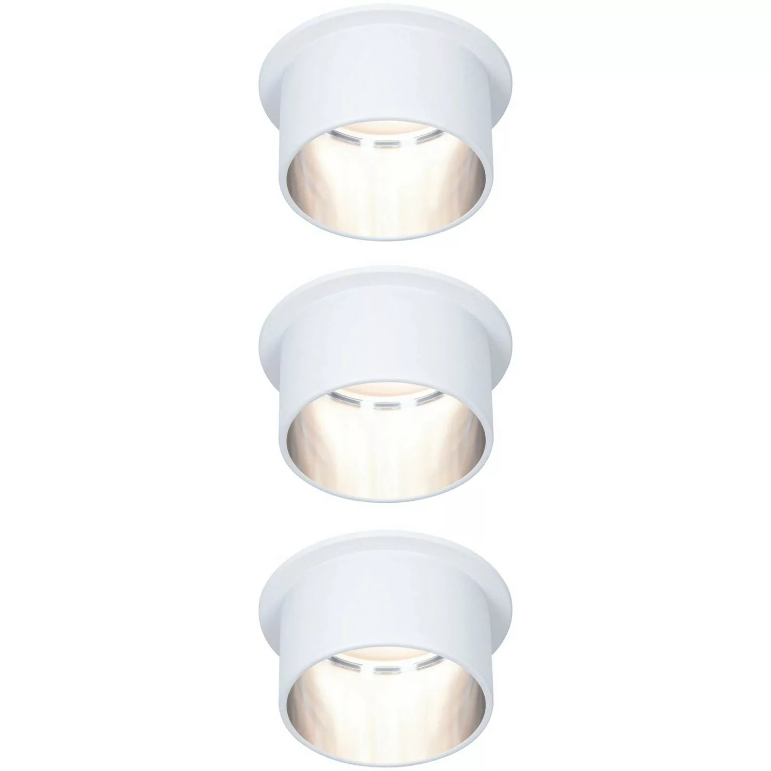 LED Einbauleuchten-Set Gil Coin 3StepDim rd starr 3x6W Weiß matt/Eisen Alu günstig online kaufen