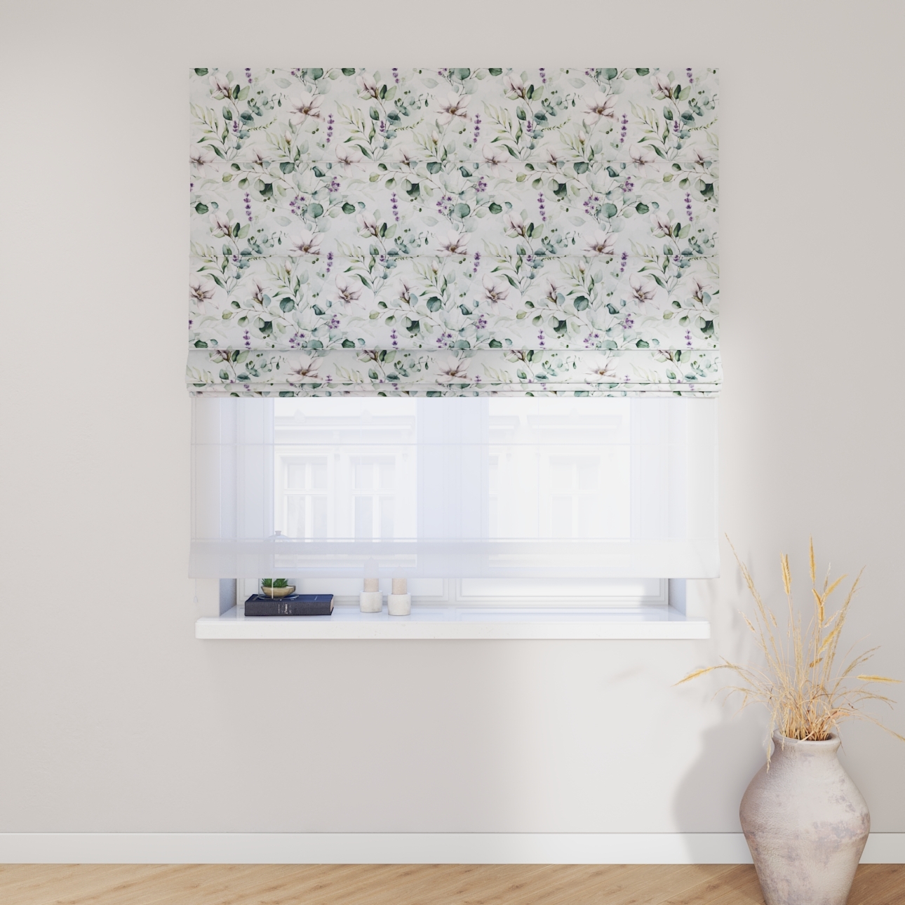 Dekoria Doppelraffrollo Duo, mintgrün-weiß, 50 x 60 cm günstig online kaufen