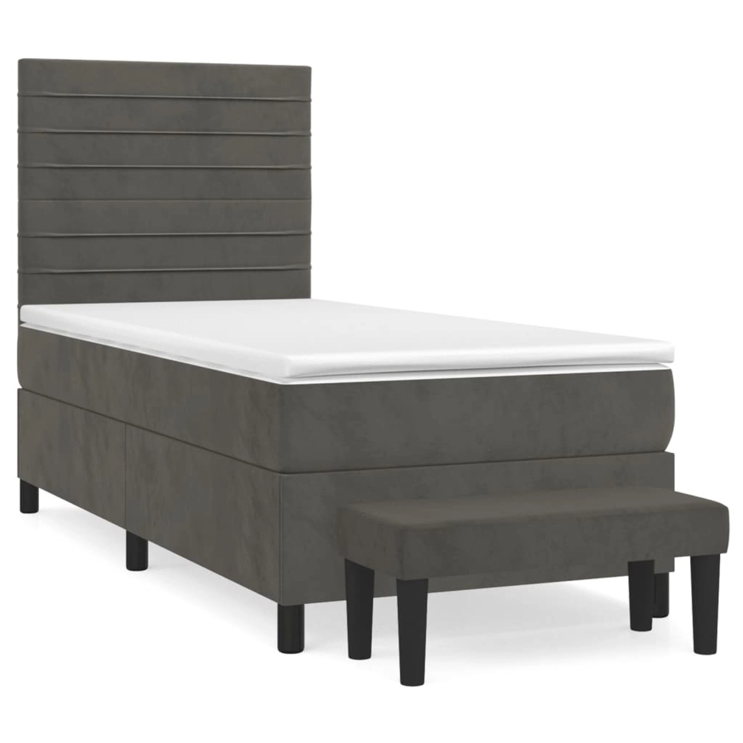 vidaXL Boxspringbett mit Matratze Dunkelgrau 90x190 cm Samt1537335 günstig online kaufen