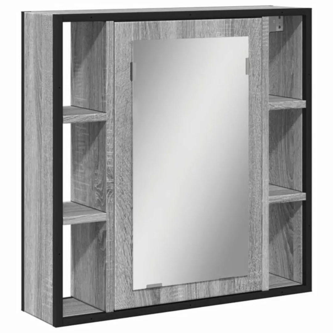 vidaXL Badezimmerspiegelschrank Bad-Spiegelschrank Grau Sonoma 60x16x60 cm günstig online kaufen