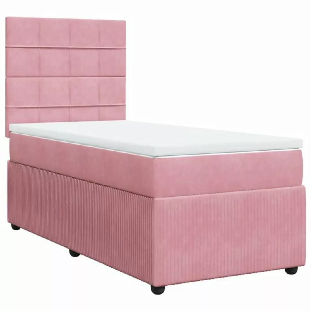 vidaXL Bett Boxspringbett mit Matratze Rosa 80x200 cm Samt günstig online kaufen