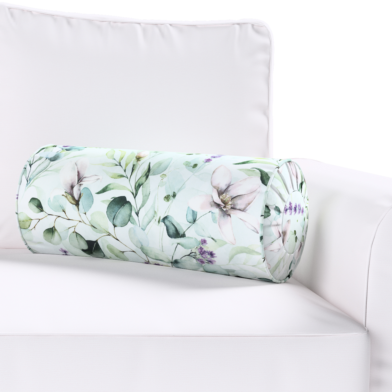Nackenrolle mit Falten, mintgrün-weiß, Ø 20 x 50 cm, Flowers (143-66) günstig online kaufen