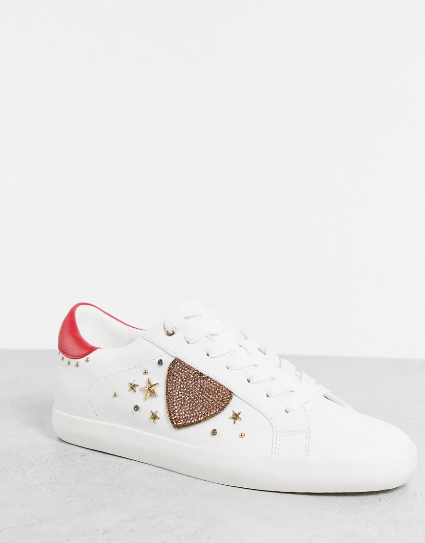 ALDO – Chaus – Verzierte Sneaker in Weiß mit Herzdetail günstig online kaufen