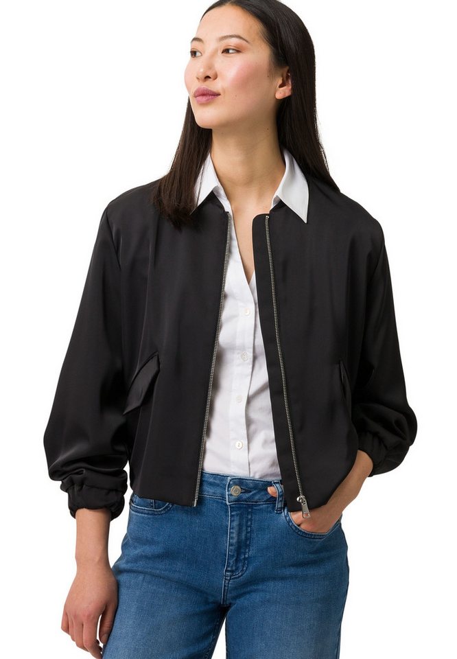 Zero Jackenblazer zero Blouson Satinoptik mit Reißverschluss Plain/ohne Det günstig online kaufen