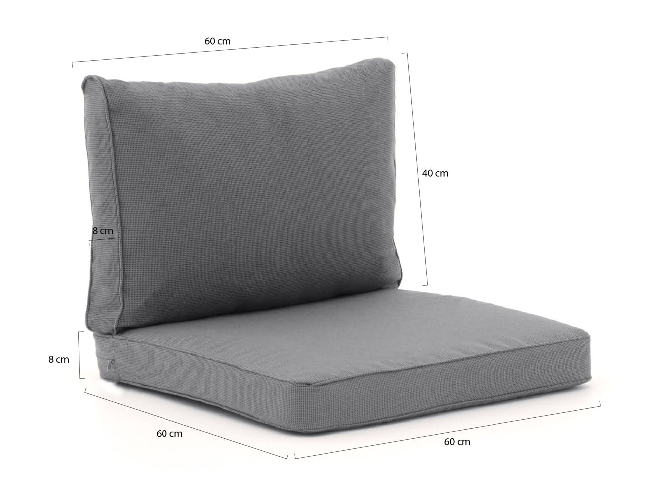 Madison Loungekissen Luxus Sitz 60x60 cm Rücken 60x40 cm 2-Teilig günstig online kaufen