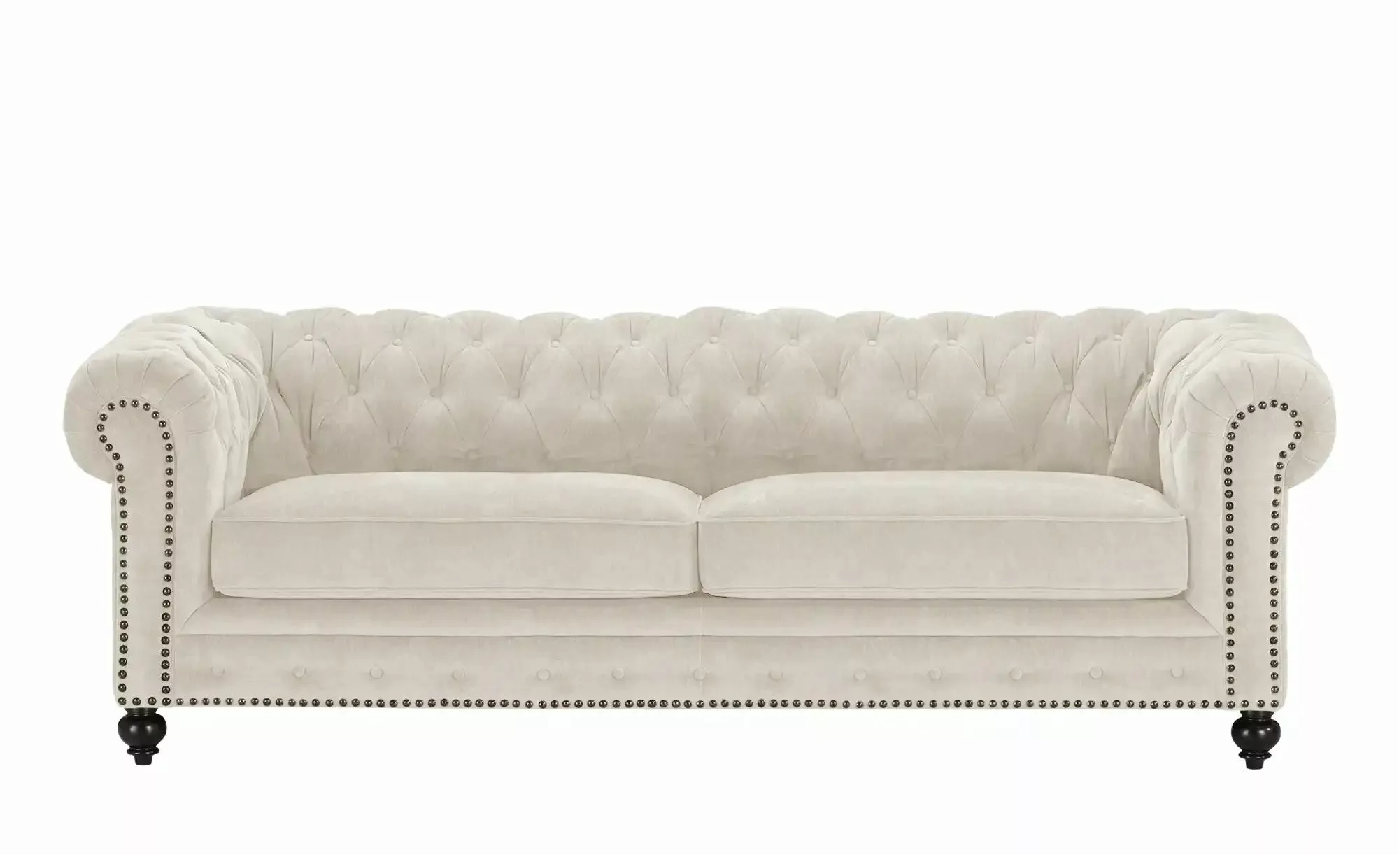 uno Einzelsofa  Chesterfield Stoff ¦ creme ¦ Maße (cm): B: 230 H: 80 T: 100 günstig online kaufen