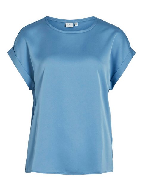 Vila T-Shirt Satin Blusen T-Shirt Kurzarm Basic Top Glänzend VIELLETTE 4599 günstig online kaufen