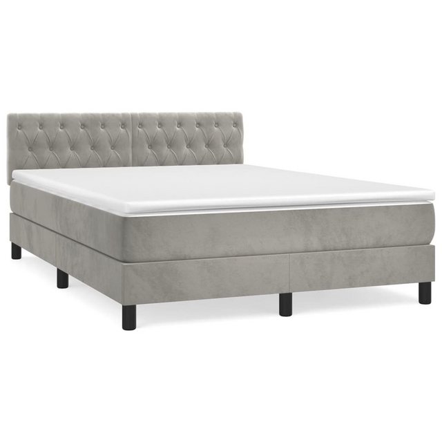 vidaXL Boxspringbett Bett Boxspringbett mit Matratze Samt (140 x 190 cm, He günstig online kaufen