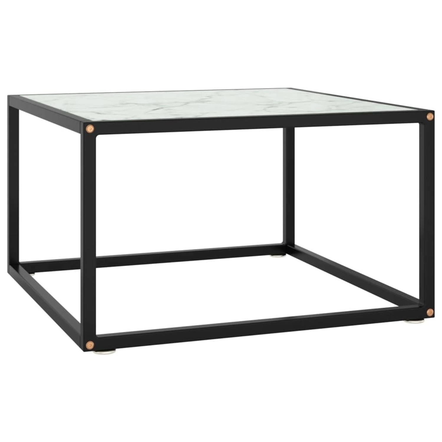 vidaXL Couchtisch Schwarz mit Weißem Glas in Marmor-Optik 60x60x35 cm 32287 günstig online kaufen