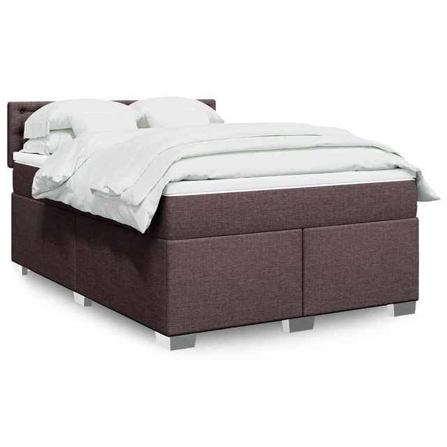 vidaXL Boxspringbett, Boxspringbett mit Matratze Dunkelbraun 140x190 cm Sto günstig online kaufen