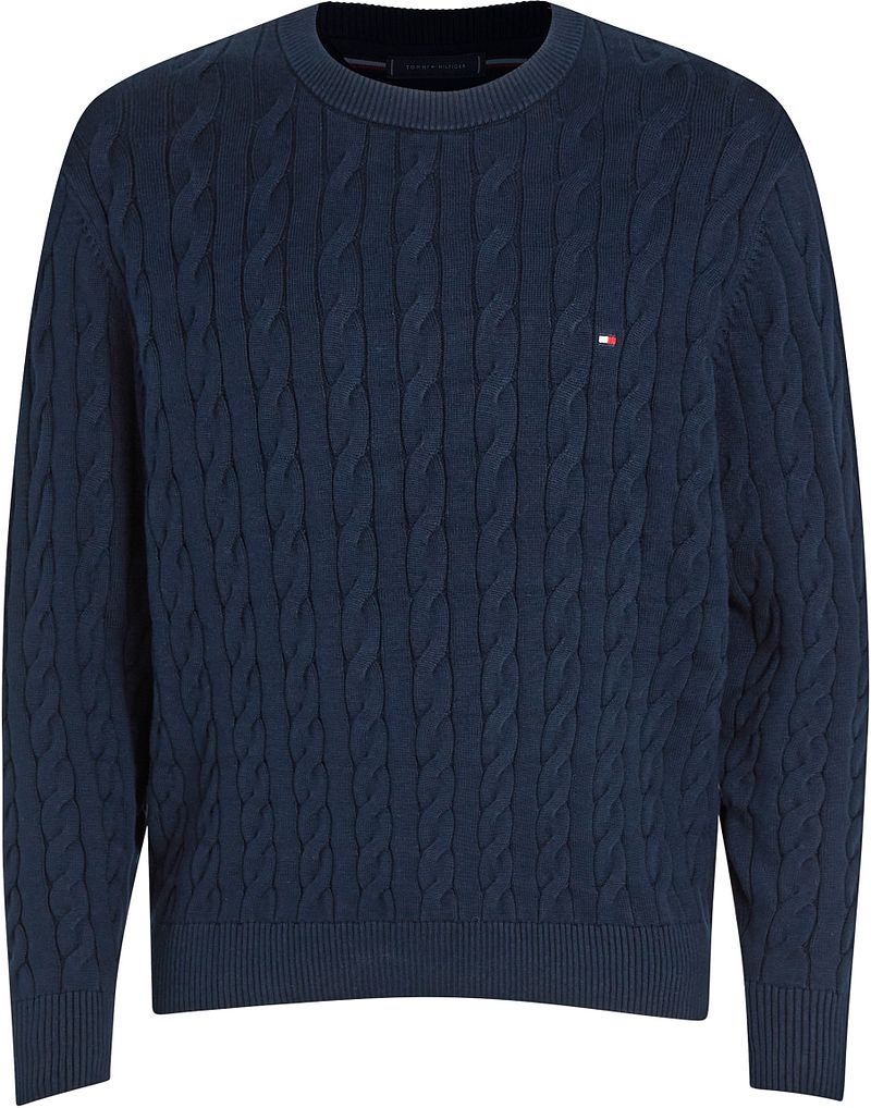 Tommy Hilfiger Pullover Cable Navy - Größe L günstig online kaufen