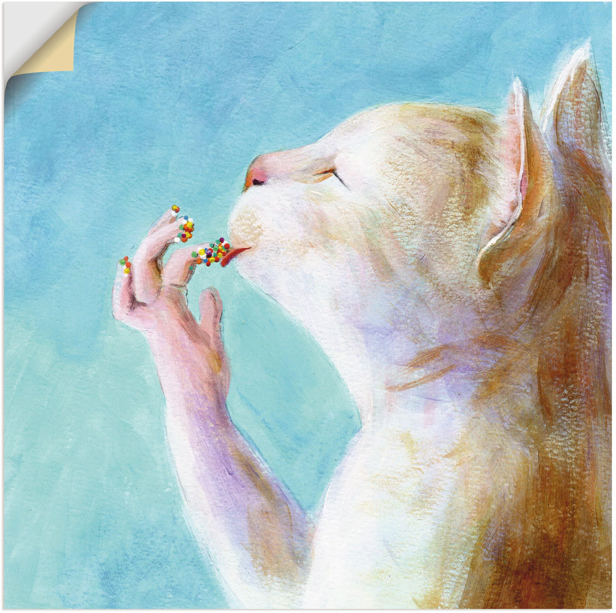 Artland Wandbild "Naschkatze", Haustiere, (1 St.), als Leinwandbild, Poster günstig online kaufen