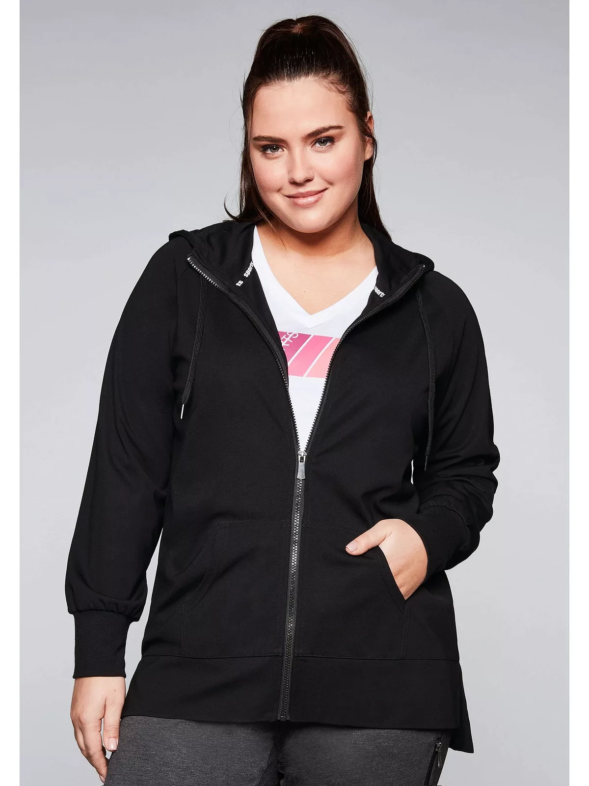 Sheego Sweatjacke "Große Größen", in atmungsaktiver Strech-Qualität günstig online kaufen