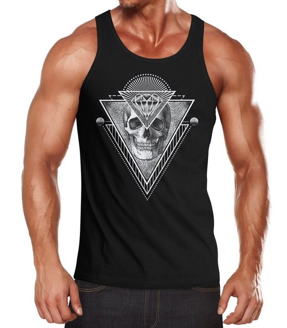 MoonWorks Tanktop Trendiges Herren Tanktop Totenkopf Skull Trinagle Kunst D günstig online kaufen