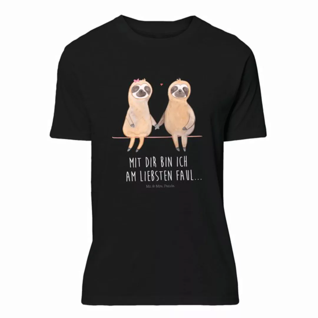 Mr. & Mrs. Panda T-Shirt Faultier Pärchen - Schwarz - Geschenk, Faultierpär günstig online kaufen