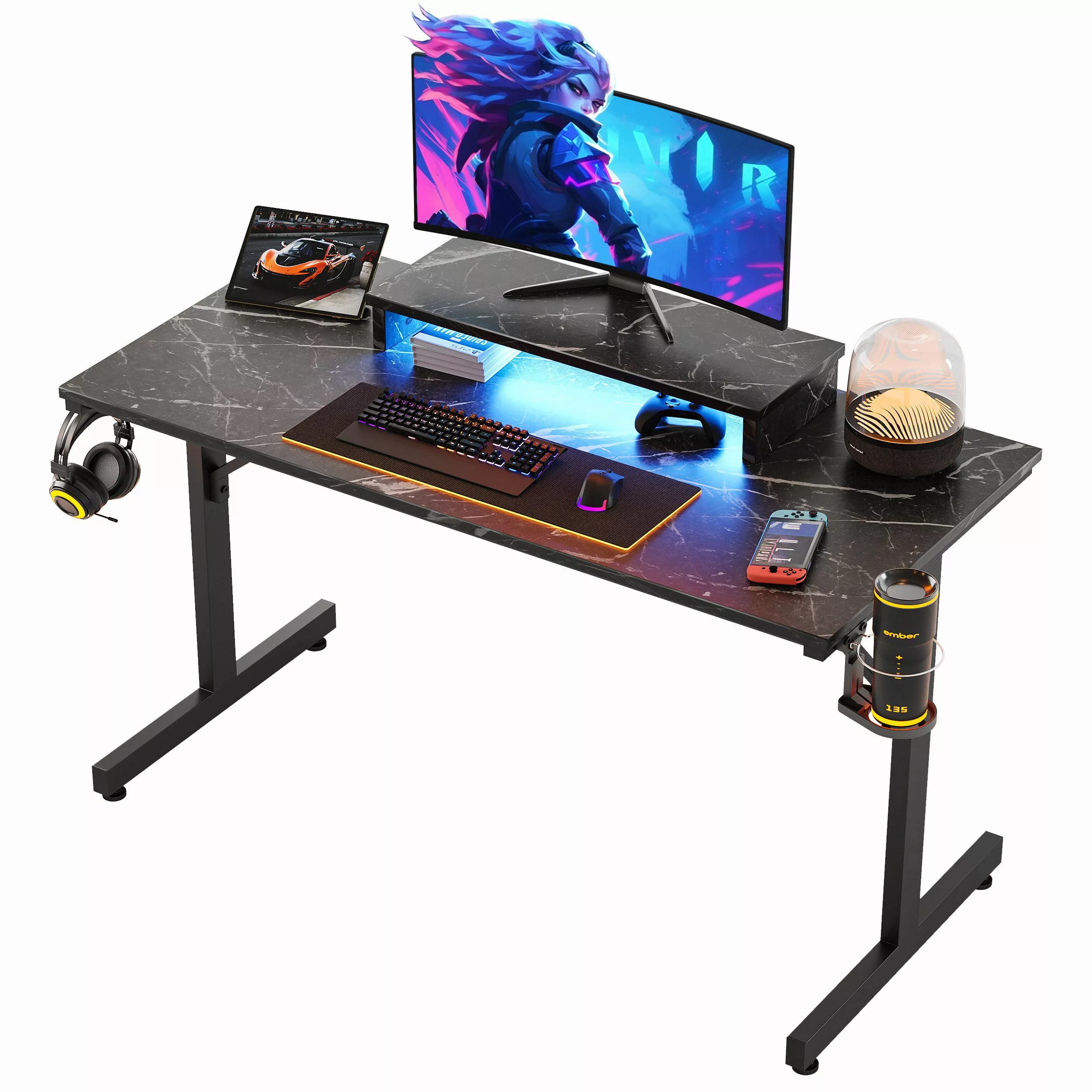 Bestier Gamingtisch 106cm Gaming Schreibtisch mit günstig online kaufen