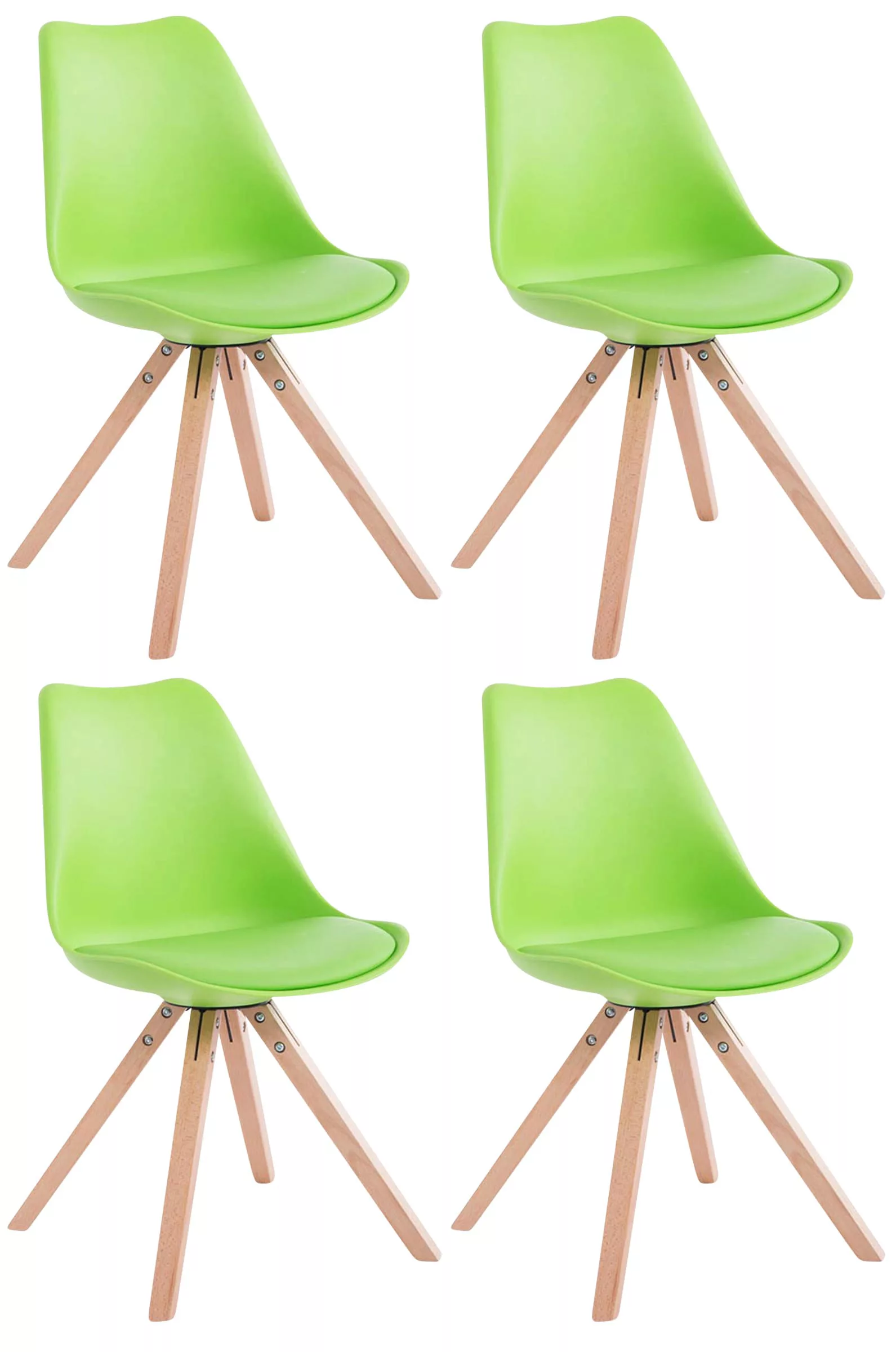 4er Set Stühle Toulouse Kunstleder Natura Square Grün günstig online kaufen