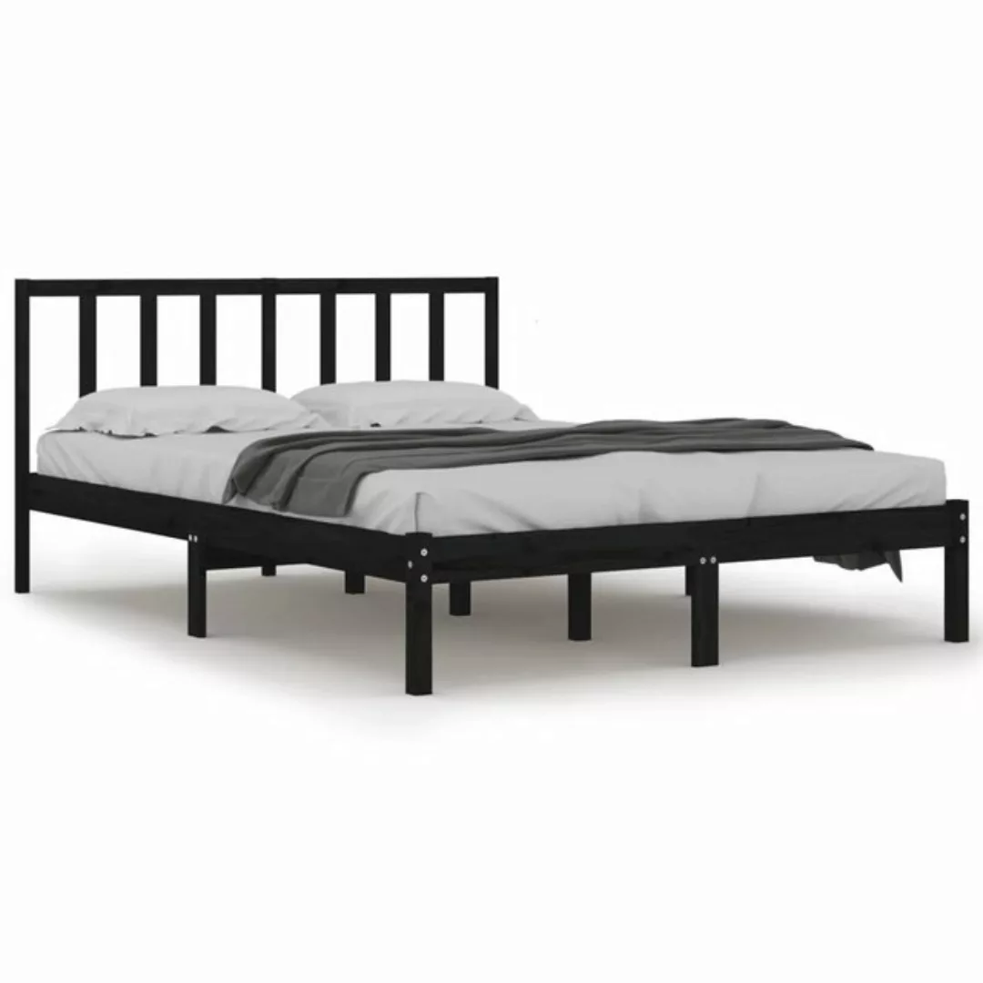 furnicato Bett Massivholzbett Schwarz Kiefer 140x200 cm günstig online kaufen