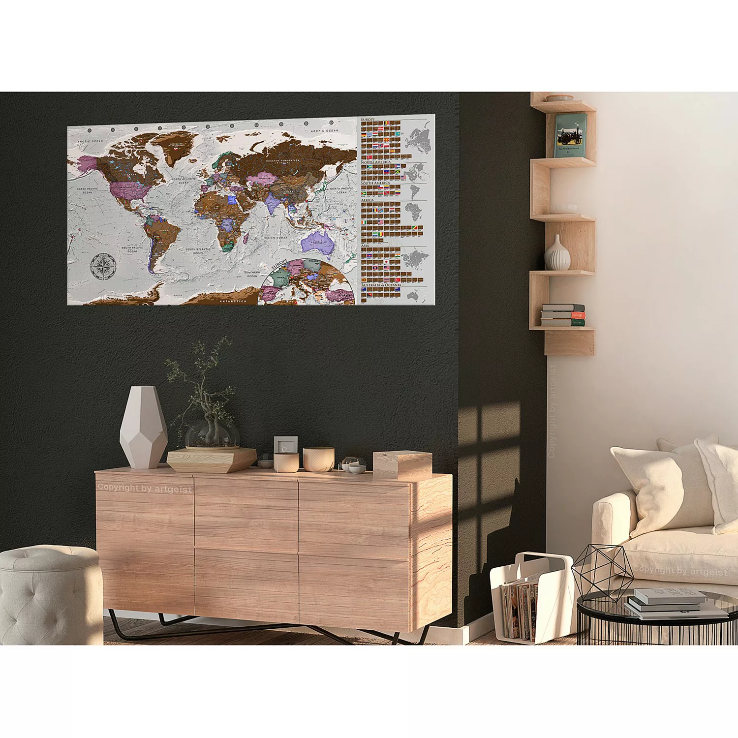 home24 Wandposter Weltkarte IV günstig online kaufen