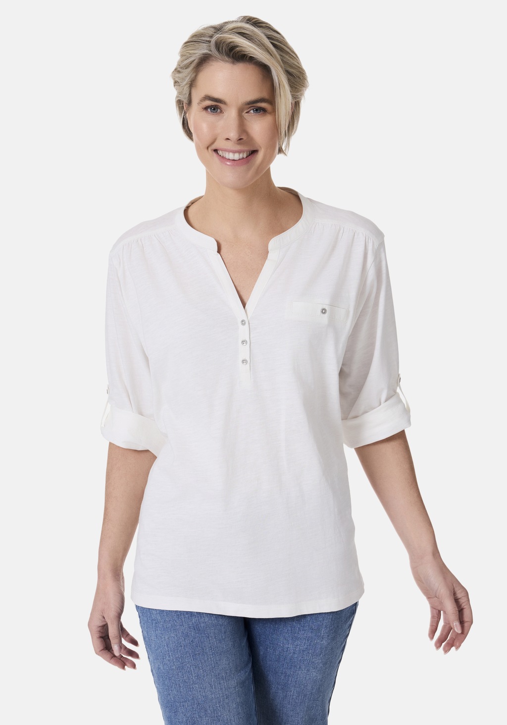 STOOKER WOMEN 3/4-Arm-Shirt "MARIE T-Shirt 3/4-Arm", Regular Fit Slub Yarn günstig online kaufen