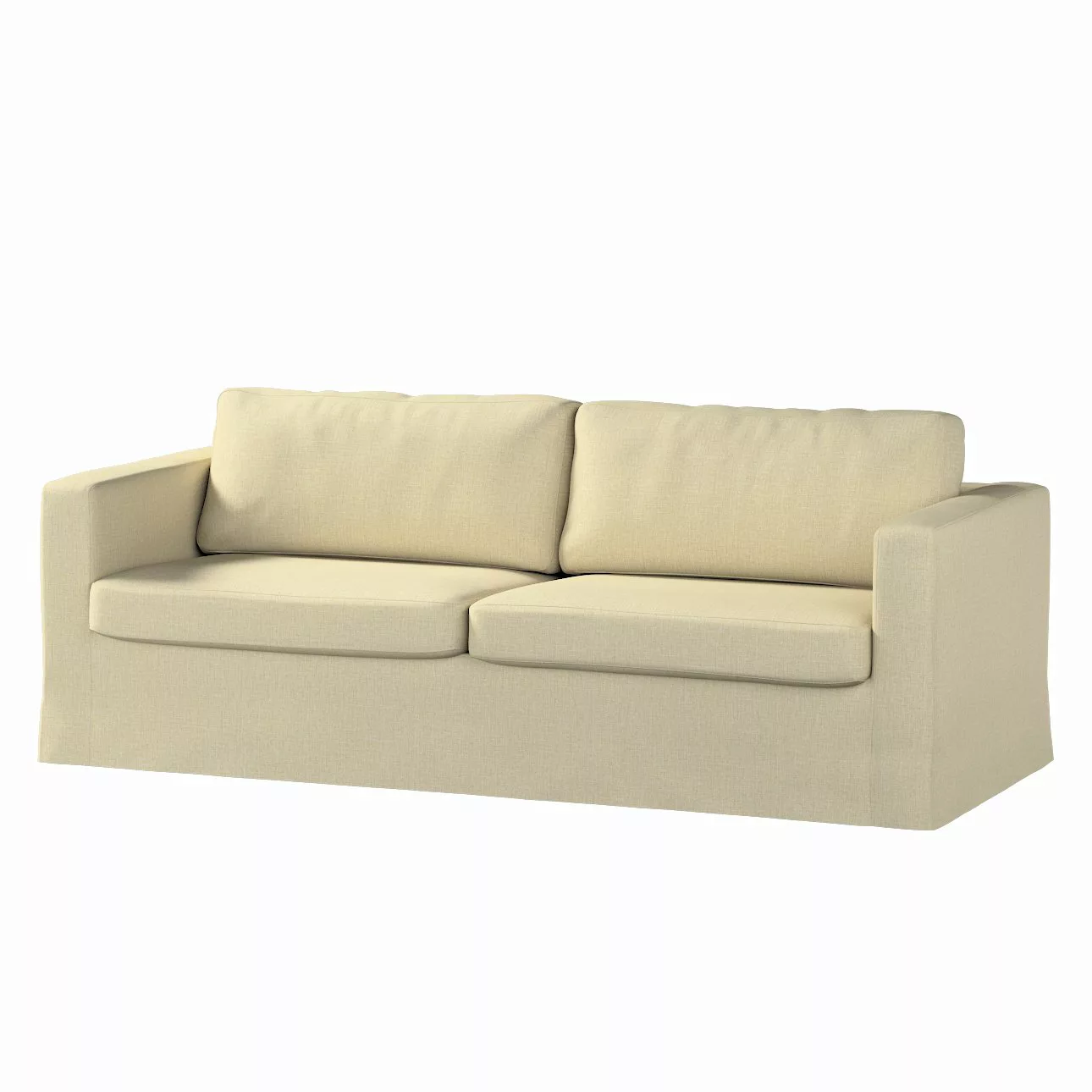 Bezug für Karlstad 3-Sitzer Sofa nicht ausklappbar, lang, olivgrün-creme, B günstig online kaufen
