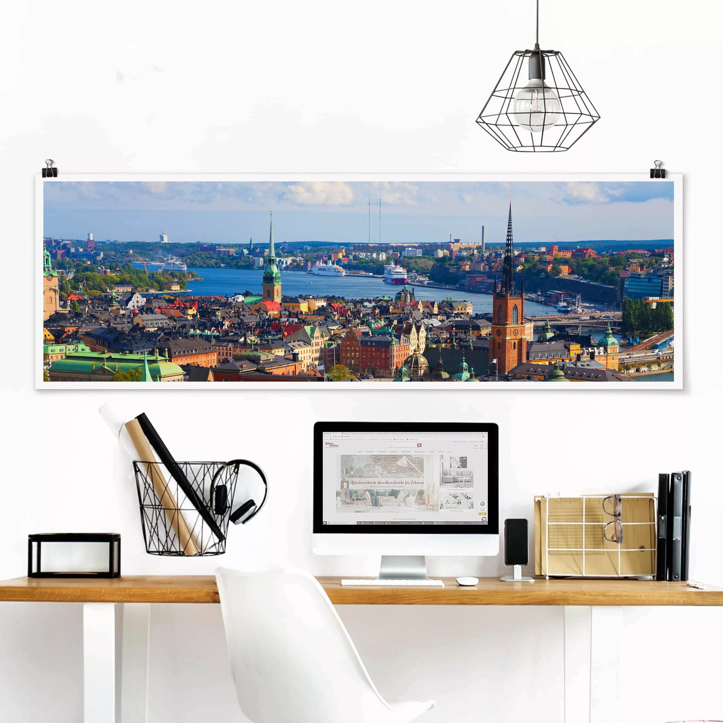 Panorama Poster Architektur & Skyline Stockholm in Schweden günstig online kaufen