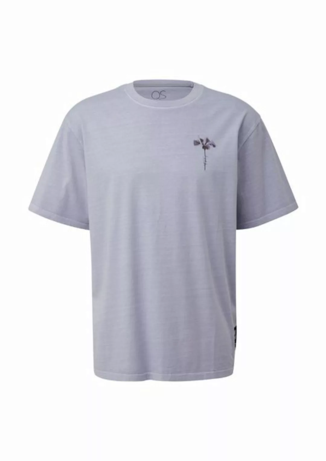 QS Kurzarmshirt Printshirt aus reiner Baumwolle Label-Patch günstig online kaufen