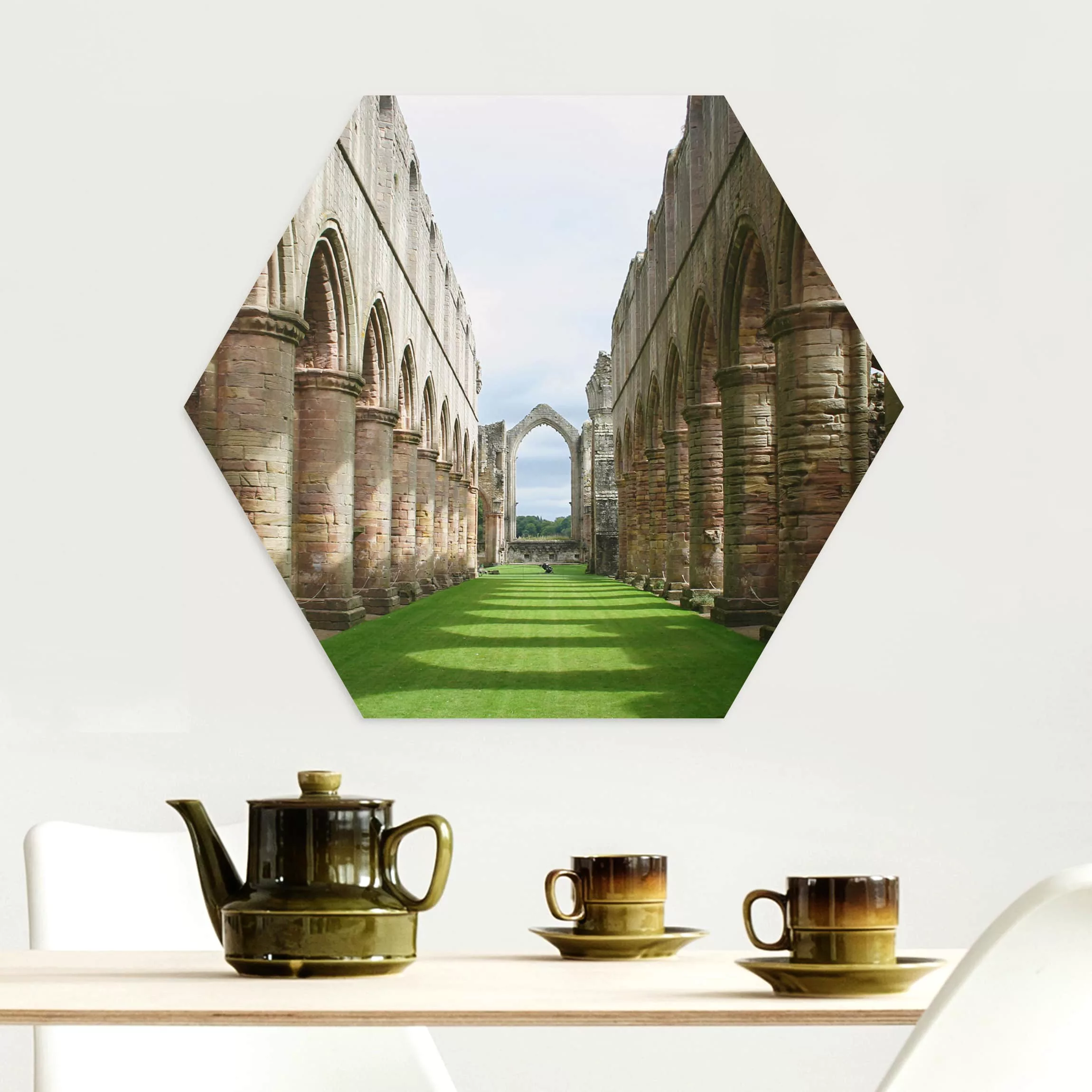 Hexagon-Alu-Dibond Bild Fountains Abbey günstig online kaufen