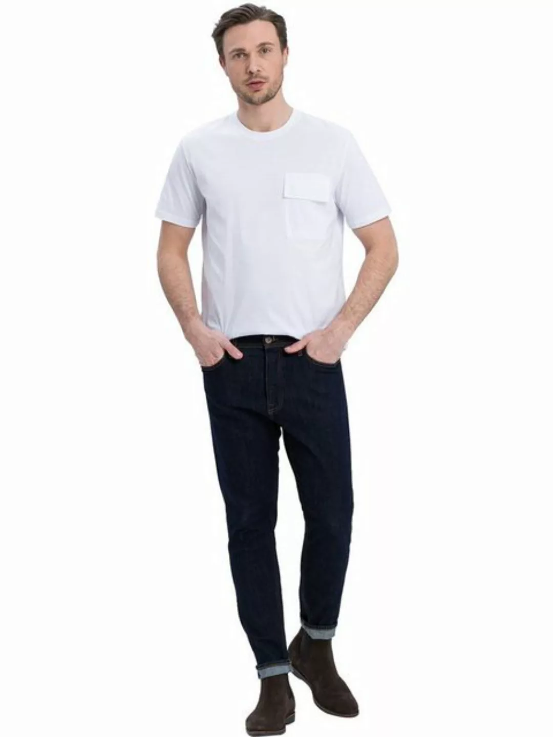 Cross Jeans Herren Jeans JADEN - Regular Fit Tapered Leg - Blau - Rinsed günstig online kaufen