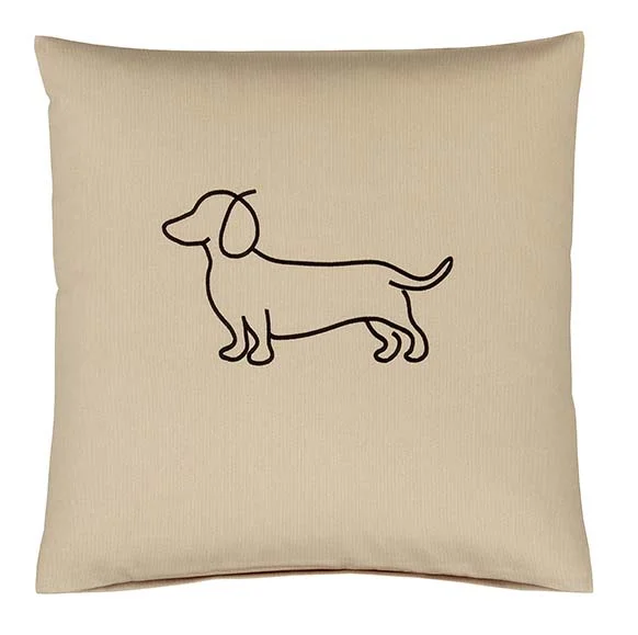 elegante Kissenbezüge WE LOVE DOGS Companion 24542 - Farbe: Schwarz-Beige - günstig online kaufen