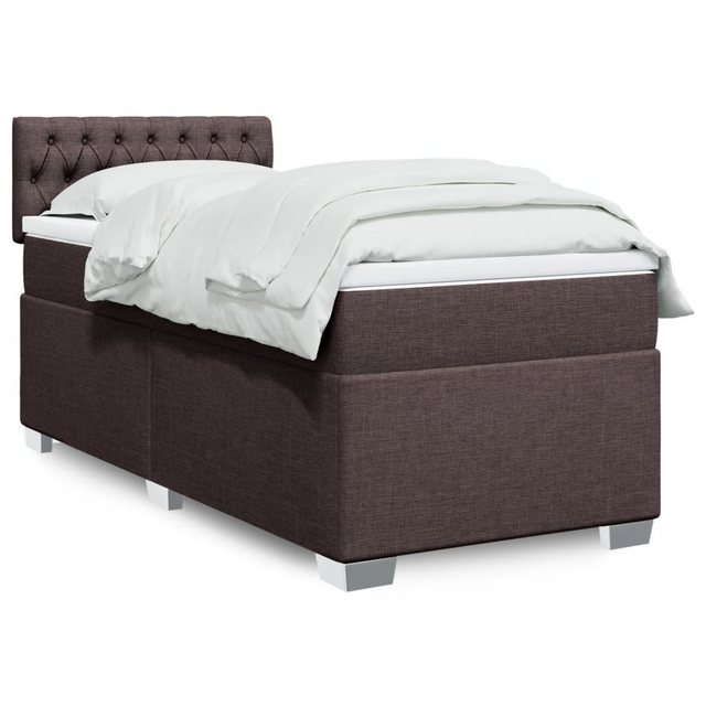 furnicato Bettgestell Boxspringbett mit Matratze Dunkelbraun 90x190 cm Stof günstig online kaufen