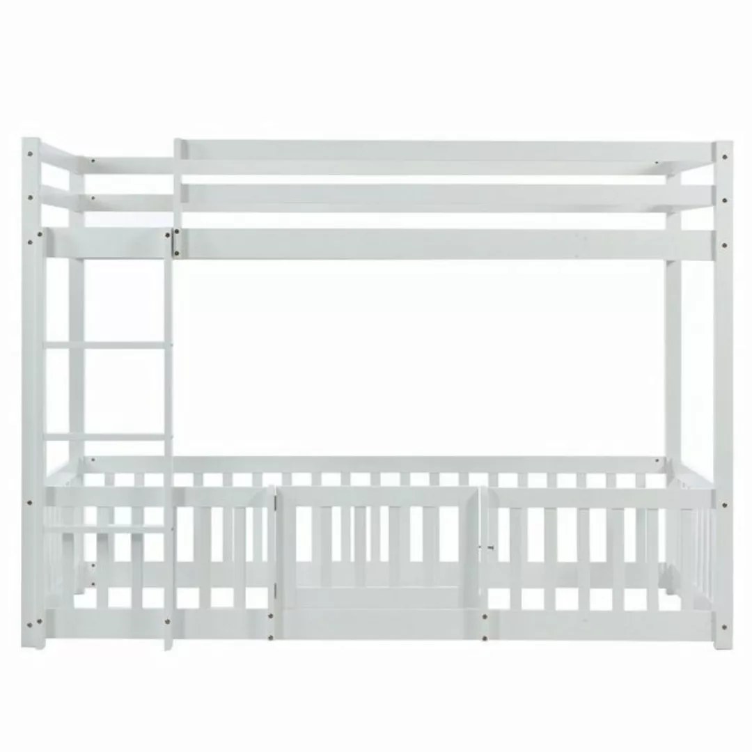 Celya Kinderbett 90x200cm Doppelbett mit Treppe, Kinderbett mit Zaun und Tü günstig online kaufen