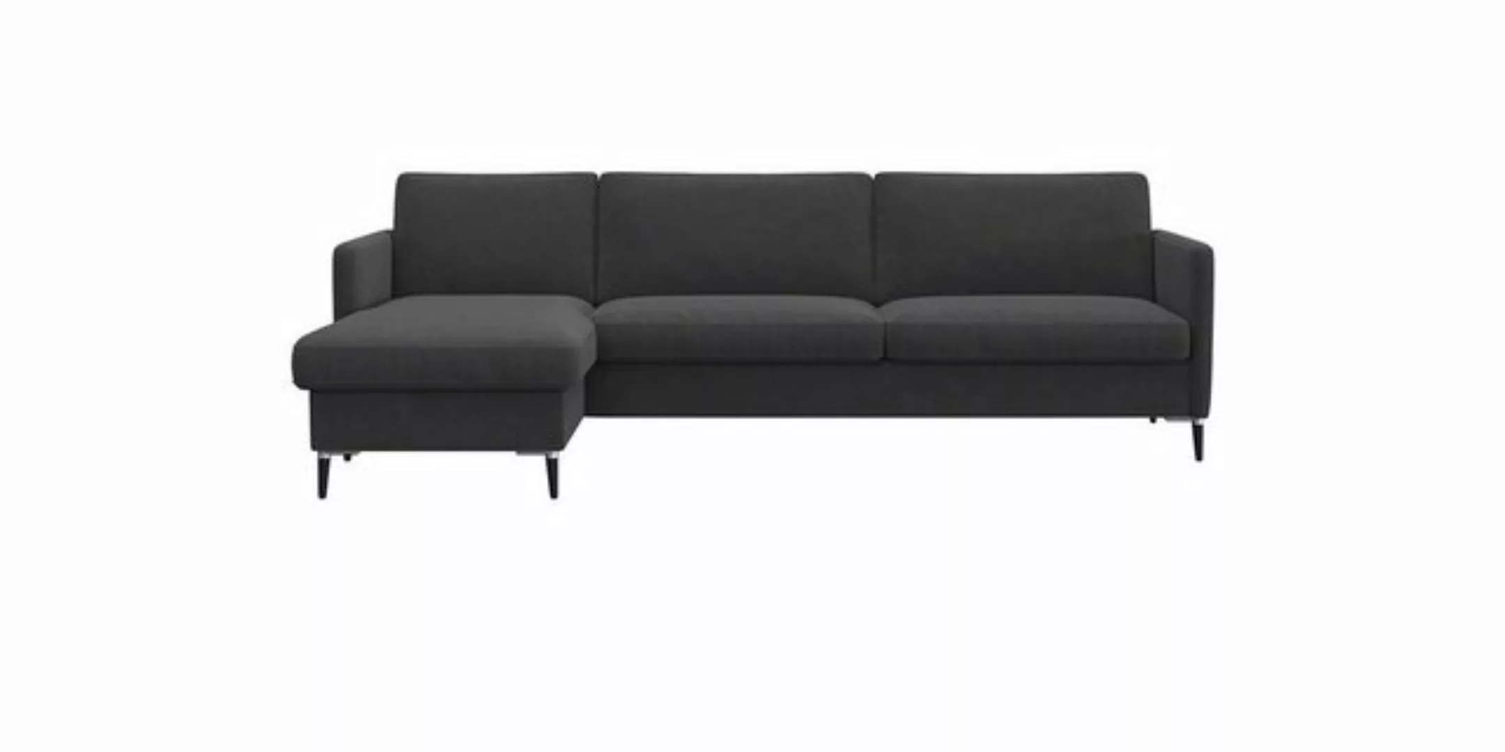 FLEXLUX Ecksofa Fiore, L-Form, schmale Armlehnen, Kaltschaum, Füße Alu+schw günstig online kaufen