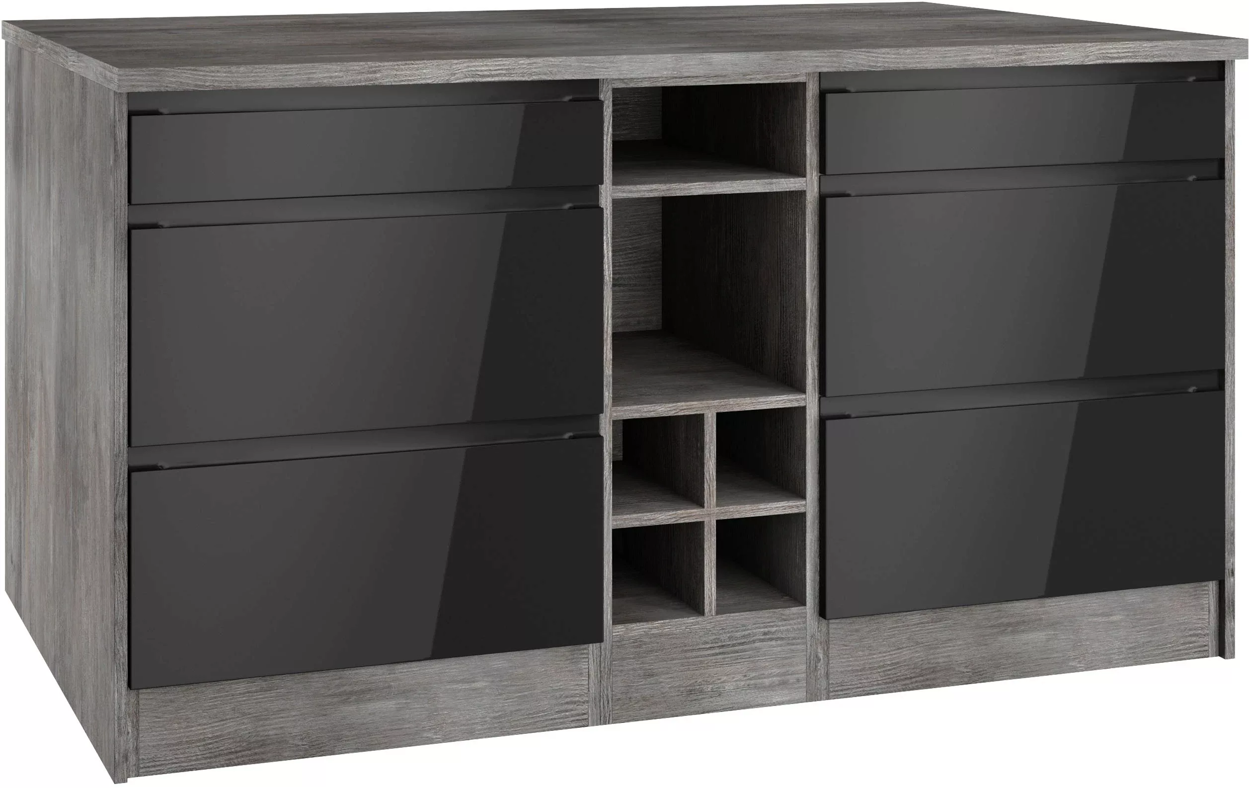 KOCHSTATION Kücheninsel "KS-Virginia", Breite 153 cm, MDF-Fronten, Flaschen günstig online kaufen