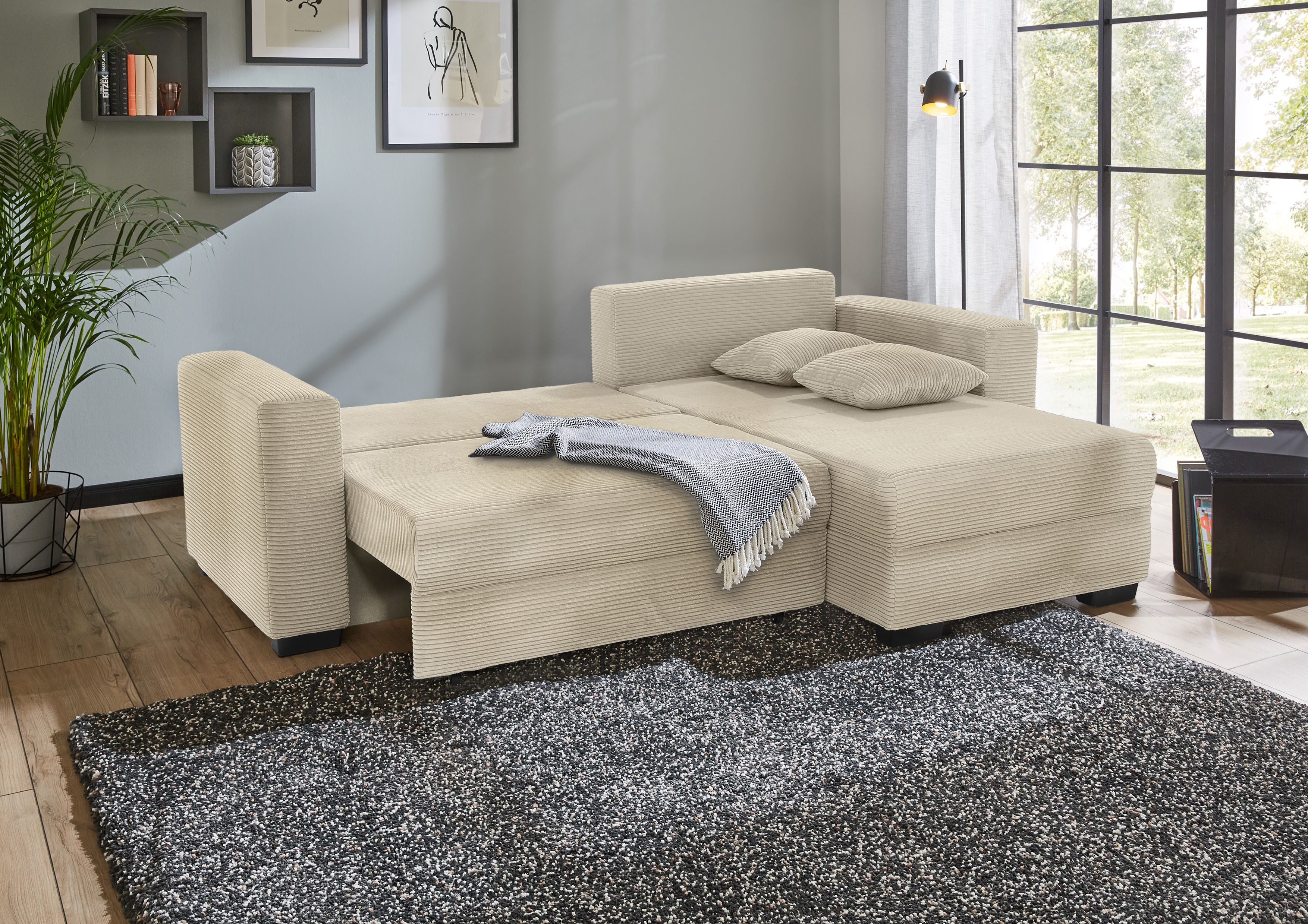Jockenhöfer Gruppe Ecksofa "Elmau, L-Form, Breite 235cm", inkl. Bettfunktio günstig online kaufen