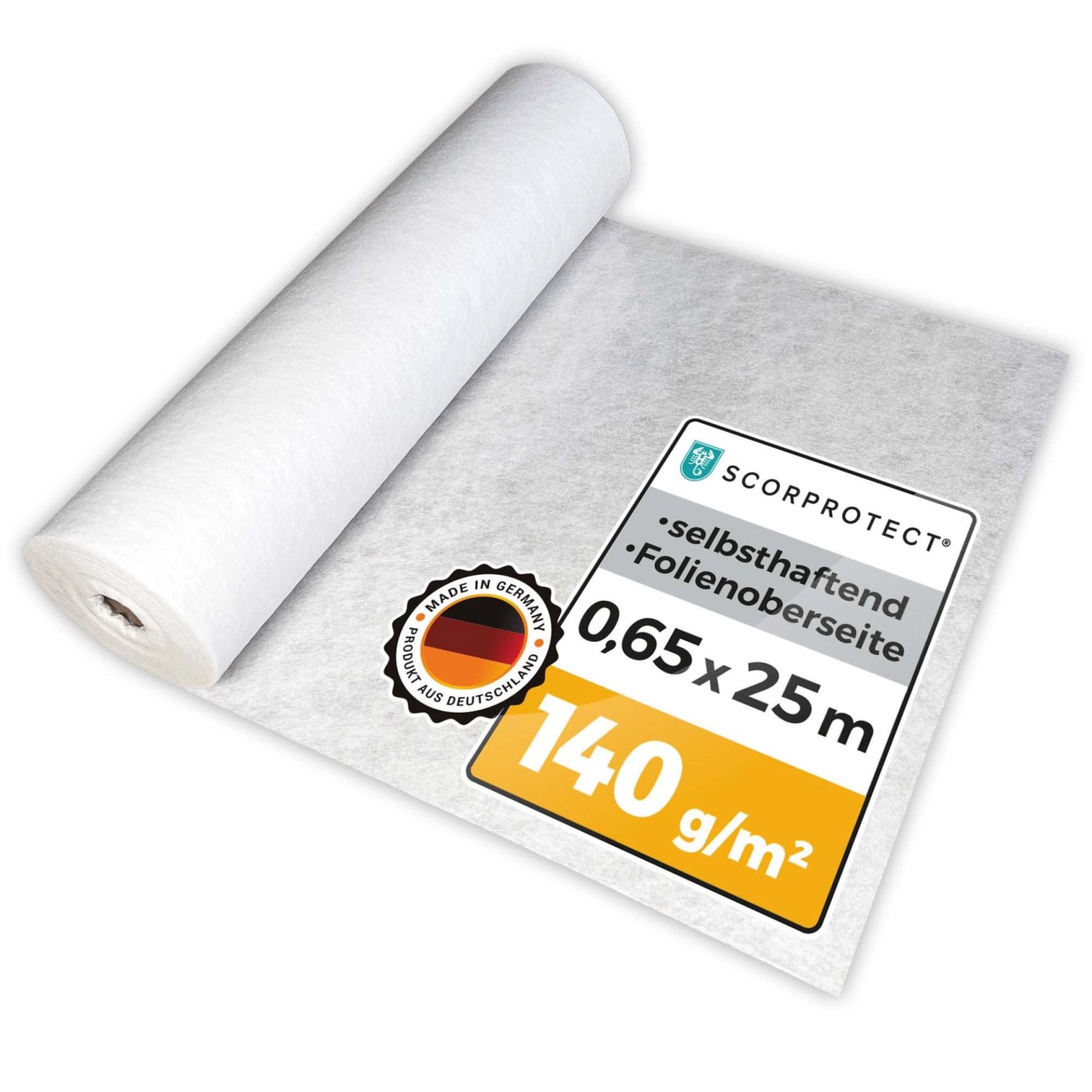 Scorprotect Abdeckvlies 0,65 M X 25 M Weiss 140 G Pro M² Selbsthaftend Bode günstig online kaufen