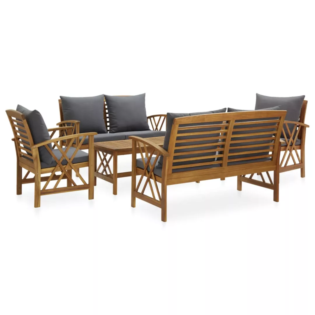 5-tlg. Garten-lounge-set Mit Auflagen Massivholz Akazie günstig online kaufen