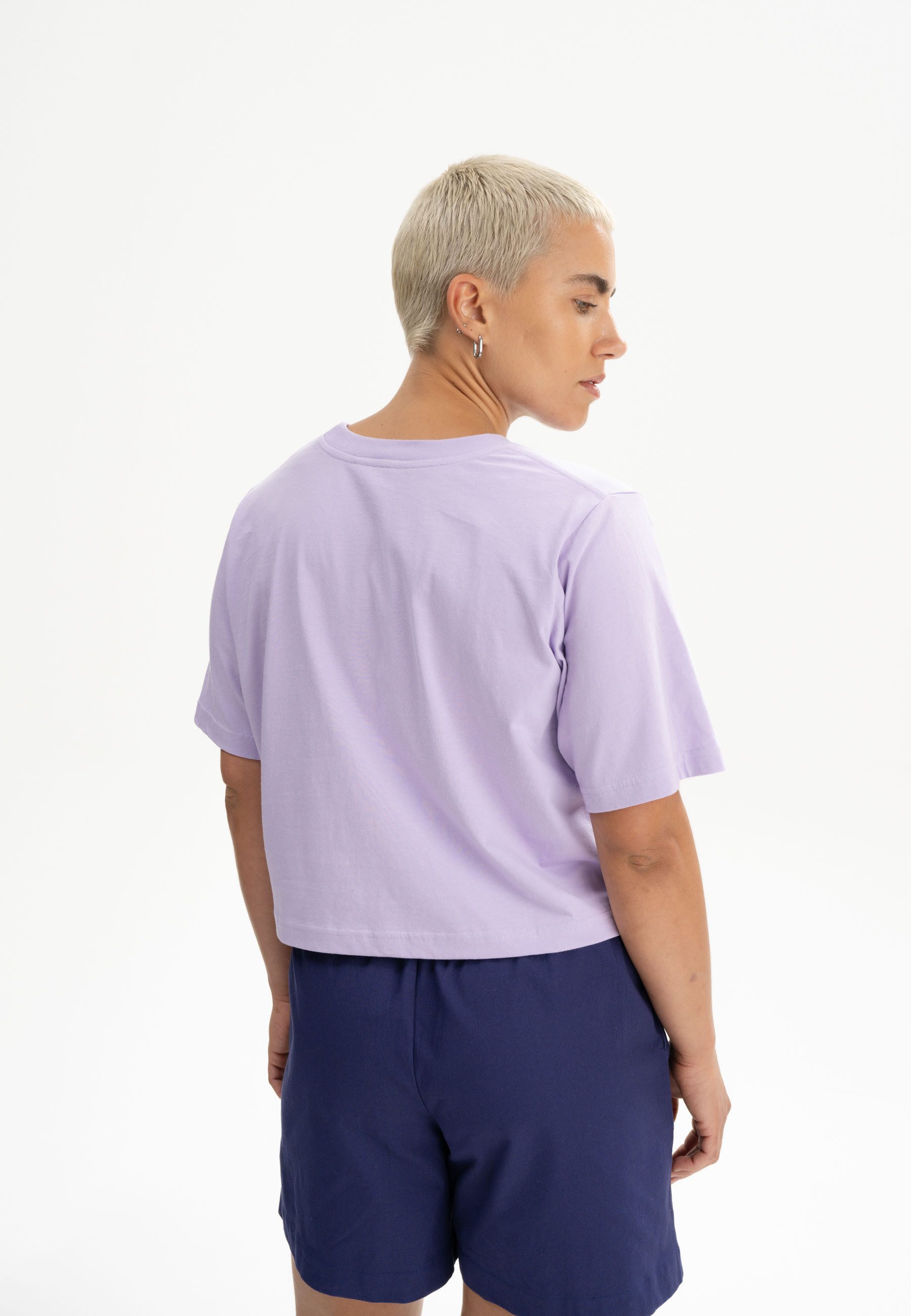 MELA Kurzarmshirt Cropped T-Shirt DESNA Rippbündchen günstig online kaufen