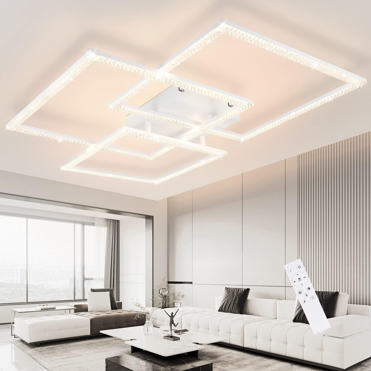 ZMH LED Deckenleuchte Whonzimmer Dreifaches Quadratisches günstig online kaufen