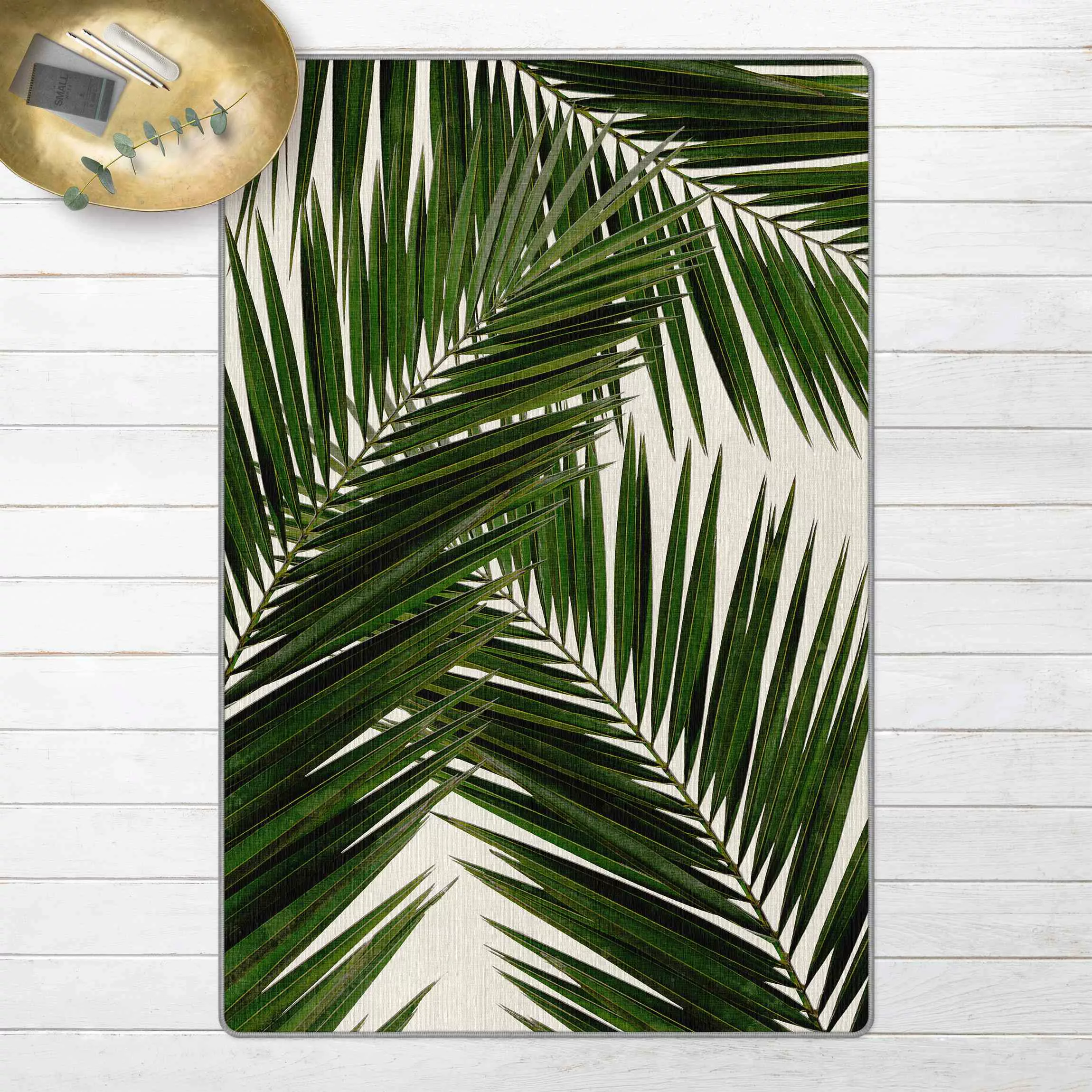 Teppich Blick durch grüne Palmenblätter günstig online kaufen